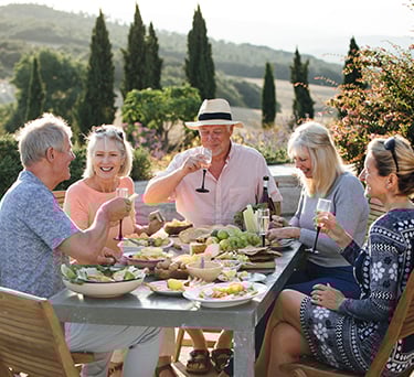 Elderly friends enjoying retirement