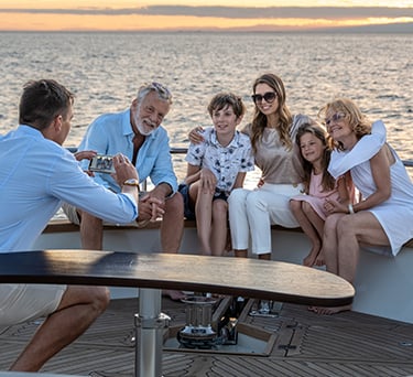 Family photo on a Yacht