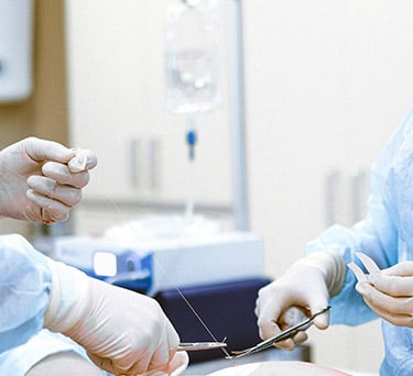 Stitching in clinic