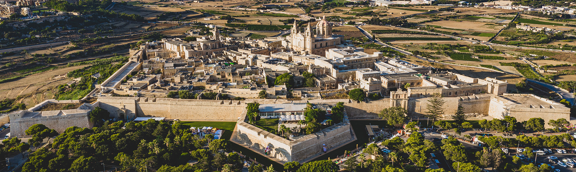 Malta Residency Outline - Arial shot of Mdina
