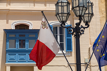 Malta and EU Flag